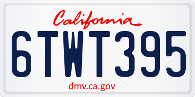 CA license plate 6TWT395