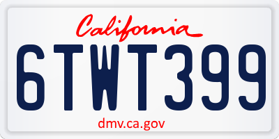 CA license plate 6TWT399
