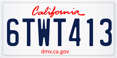 CA license plate 6TWT413