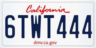 CA license plate 6TWT444