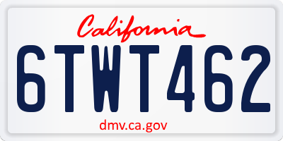 CA license plate 6TWT462