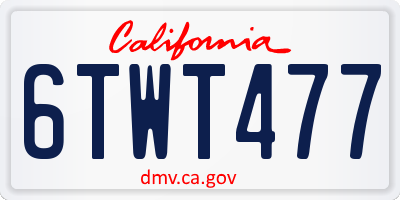 CA license plate 6TWT477