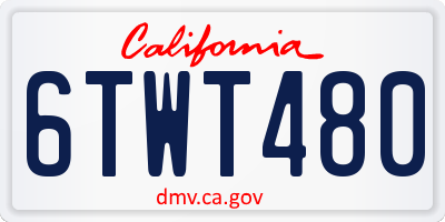 CA license plate 6TWT480