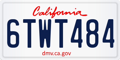 CA license plate 6TWT484