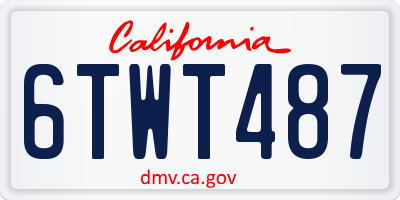 CA license plate 6TWT487