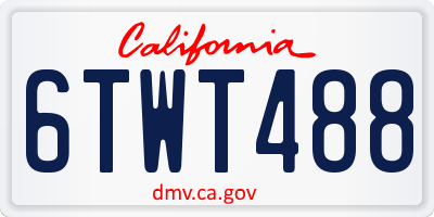 CA license plate 6TWT488