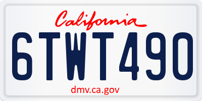 CA license plate 6TWT490