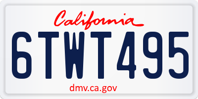 CA license plate 6TWT495