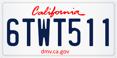 CA license plate 6TWT511
