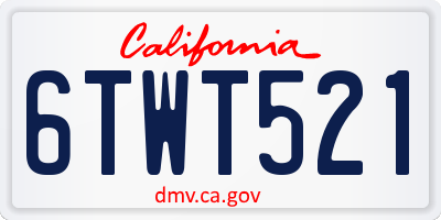 CA license plate 6TWT521