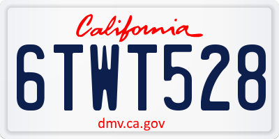 CA license plate 6TWT528