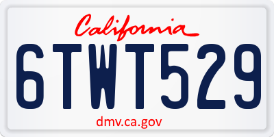 CA license plate 6TWT529