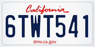 CA license plate 6TWT541