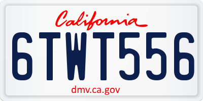 CA license plate 6TWT556