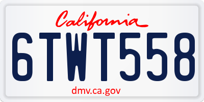 CA license plate 6TWT558