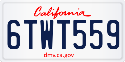 CA license plate 6TWT559