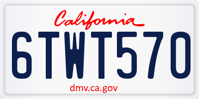CA license plate 6TWT570