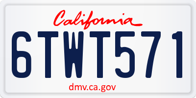 CA license plate 6TWT571