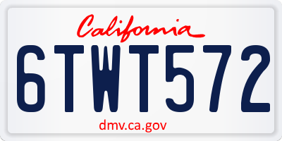 CA license plate 6TWT572