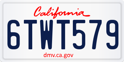 CA license plate 6TWT579