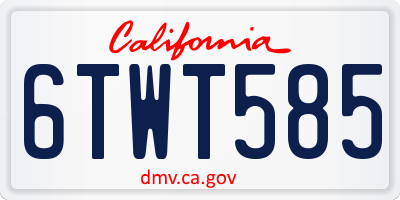 CA license plate 6TWT585