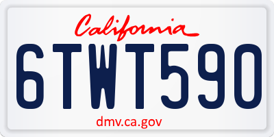 CA license plate 6TWT590
