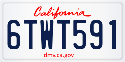 CA license plate 6TWT591