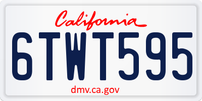 CA license plate 6TWT595