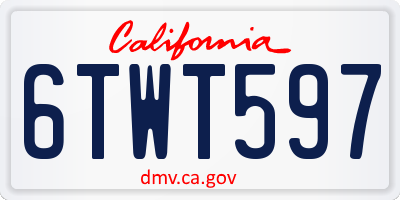 CA license plate 6TWT597