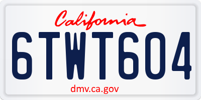CA license plate 6TWT604