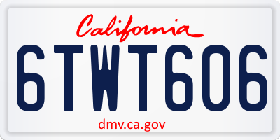 CA license plate 6TWT606