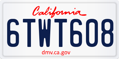 CA license plate 6TWT608