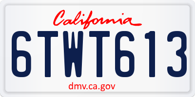 CA license plate 6TWT613