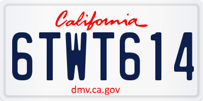 CA license plate 6TWT614