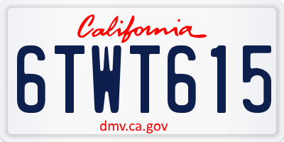 CA license plate 6TWT615