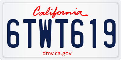 CA license plate 6TWT619