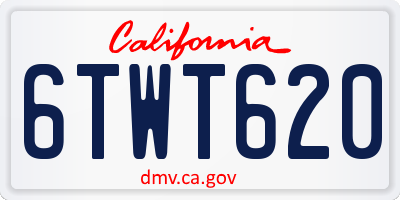 CA license plate 6TWT620