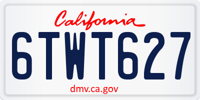CA license plate 6TWT627