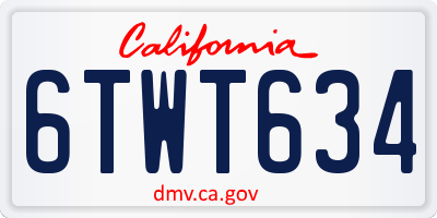 CA license plate 6TWT634