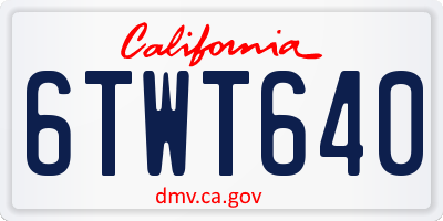 CA license plate 6TWT640