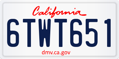 CA license plate 6TWT651