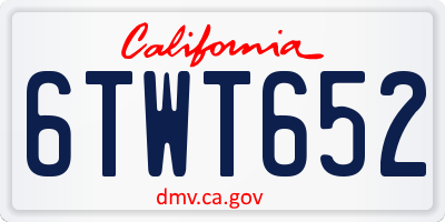 CA license plate 6TWT652