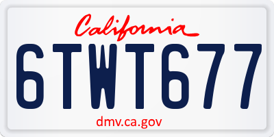 CA license plate 6TWT677
