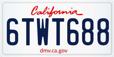 CA license plate 6TWT688