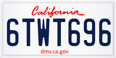 CA license plate 6TWT696