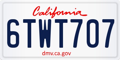 CA license plate 6TWT707