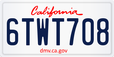 CA license plate 6TWT708