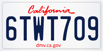 CA license plate 6TWT709