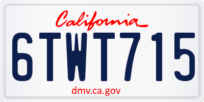 CA license plate 6TWT715
