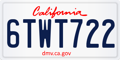 CA license plate 6TWT722